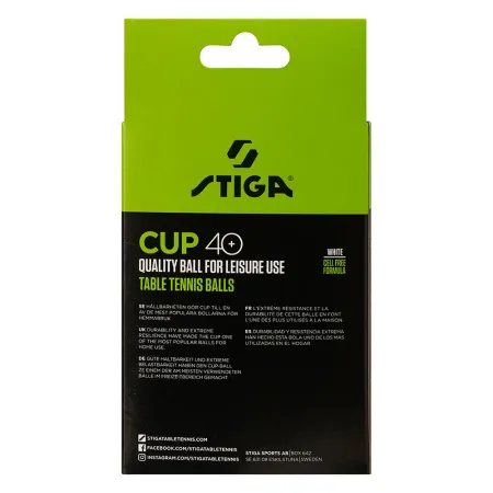 Мяч для наст. тенниса Stiga Cup ABS, 1110-2510-12, диам.40+мм, пластик, упак. 12 шт, белый за 1&nbsp;774.80 ₽ купить в Чите