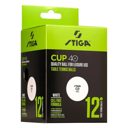 Мяч для наст. тенниса Stiga Cup ABS, 1110-2510-12, диам.40+мм, пластик, упак. 12 шт, белый за 1&nbsp;774.80 ₽ купить в Чите
