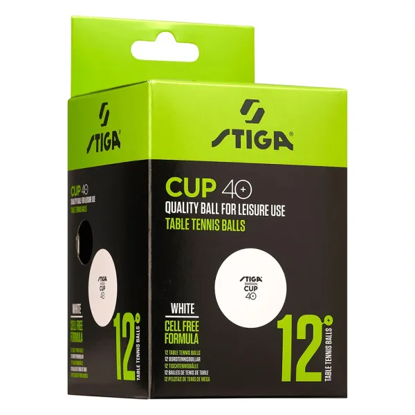 Мяч для наст. тенниса Stiga Cup ABS, 1110-2510-12, диам.40+мм, пластик, упак. 12 шт, белый за 1&nbsp;774.80 ₽ в Чите