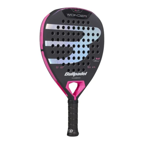 Ракетка для падела BULLPADEL Wonder 27, 497250, для продв.игроков, стекловолокно, карбон, черно-роз за 42&nbsp;969.20 ₽ в Чите