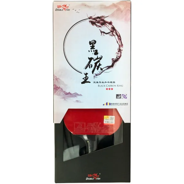 Ракетка для н/т DOUBLE FISH Black Carbon King Racket 3***, для професс.,ITTF Appr.,накл.2,1,мм за 4&nbsp;346.90 ₽ в Чите