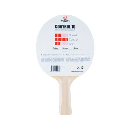Ракетка для н/т TORRES Control 10, TT0001, для начинающих, накладка 1,5 мм, конич. ручка за 426.70 ₽ купить в Чите